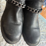 XOXO  Black Combat Boots with Chain Accent Photo 3