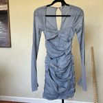 House Of CB  ‘Camille’ Dove Grey Real Silk Mini Dress NWOT Size XS‎ Photo 3