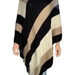 Riah Fashion Riah Color Block Fringed Poncho Photo 4