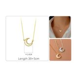 Boutique NEW Women's Opal Moon Pave Diamond Simulant Necklace 925 Silver White 16-18” Photo 8