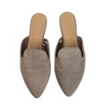 Bamboo  Cynic Beige Tan Faux Suede Closed Toed Flats Mules Size 8 Photo 1