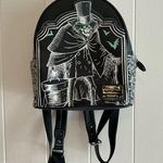 Disney A Very Rare  Parks Haunted Mansion Hatbox Ghost Loungefly Black Backpack Photo 0