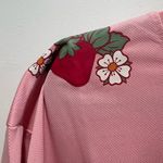 Her Universe Strawberry Shortcake and Custard Cat Women's Cropped Pink Football Jersey Photo 5