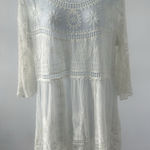 Women's White Lace Mesh Knitted Tunic from Greece Sz: M Summer Beach Vacay (b49) Size M Photo 0