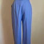 Doncaster NWT Vintage Blue Linen Pants And Jacket Set Photo 6