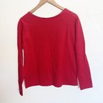 Jonathan Logan Red Beaded Neckline Long Sleeve Shirt Size M Photo 5