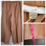 J.Jill Linen Blend Wide Leg Pants XL Tall Brown Comfort Pockets READ HEMMED Photo 12