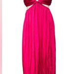 ZARA  Raspberry Satin Wrinkle Effect Cut Out Midi
Dress NWT Photo 1