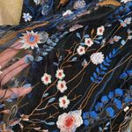 JessaKae Black Blue red Floral Embroidered Long Sleeve Dress Small Photo 4