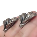 Sterling Silver Antique Artisan  Screw Back Orchid Flower Bold Statement Earrings Photo 7