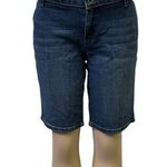 Liz Claiborne  Bermuda Classic 2 Pocket Mid Rise Denim Blue Jean Shorts Womens 8 Photo 0