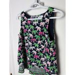 Crown & Ivy Tank Top Blouse Women's Petite Small Elephant Pink Green Preppy Photo 5