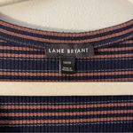Lane Bryant  Size 18/20 Long Sleeve Baby Doll Top Striped Ribbed Knit Brown Navy Photo 2