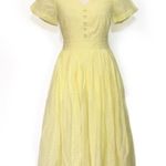 Modcloth NWT Fabulous Fit & Flare Midi Shirt Dress New Yellow Short Sleeves Photo 2