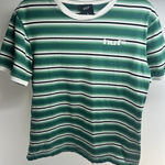 HUF Skater Streetwear Crew Neck Heavyweight Striped Tee Shirt Women's‎ M Size M Photo 0