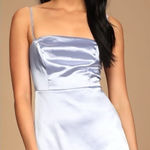 Lulus LULU’S Emalee Light Blue Satin Bodycon Mini Dress Photo 0
