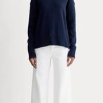 Everlane The Boxy Sweater in Everyday Cotton in Navy, Size Medium Photo 1
