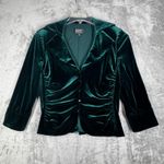 Adrianna Papell  Blazer Velvet Women 8 Ruched‎ Buttons Evening Gothic Deep Green Photo 1