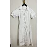 CINQ À SEPT Monty Pleated Midi Dress in White Size US 6 Photo 1