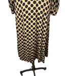 Rachel Pally Polka Dot Puff Sleeve Midi Dress Tan Black Size Medium Photo 3