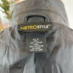 MetroStyle Black 100% Leather Blazer Jacket Women's Size 6 Long Sleeve 2 Buttons Photo 7