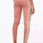 Lululemon Women Leggings Size 2 Ebb to Train Tight High Rise Peach Pink Abstract Photo 5