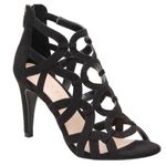 Kelly & Katie Cage Heels 4” Pumps Sandals Heel Zip Black Suede Women’s Size 7.5M Photo 0