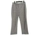 ZARA  Checkered Plaid High Rise Trouser Dress Pant Belt Loops Cuffed Hems 4 Grey Photo 12