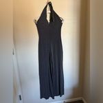 American Vintage Vintage 90s does 70s Disco Striped Halter Neck Jumpsuit Flared Slinky Sz Small Photo 1