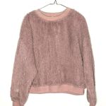 Moon River  Faux Fur Dusty Rose Long Sleeve Sweatshirt size Medium Photo 1