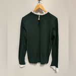 Vila Milano Green & White Ruffle Sweater Size Large Photo 1