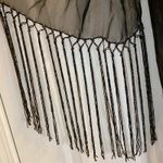 Indian Black & Gold Tassel Scarf Unisex Women's One Size Photo 2
