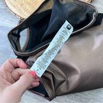 Fabletics  copper and black faux leather sports‎ bra Photo 1