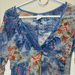 None Vintage 90’s Floral mesh ruched long-sleeve Bohemian Blouse
Size L Photo 3