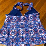 Converse  Blue and Red Halter Camisole Swim Top Photo 1