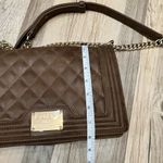 Bebe -  brown quilted pattern purse with gold strap crossbody Photo 6