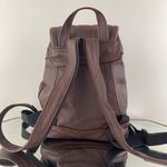 Vintage Dark Brown Genuine Leather Bucket Drawstring Mini Backpack Photo 6