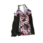 Pink and Black Halter Swim Top Size XL Photo 1