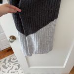 EXPRESS Grey Colorblock Chunky Knit Longline Open Oversized Cardigan Coat XSmall Photo 1