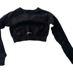 ECHT  women's medium crop black long sleeve work out top athletic gym lulu work o Photo 0