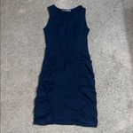 XCVI  Wearables Raymond Sleeveless Ruched Poplin Jersey Dress Blue XS Photo 3