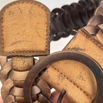 Woven Metallic Gold Leather Vintage Belt Sz XL Photo 2