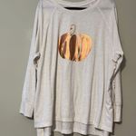 State of Mine  x-large fall pumpkin tshirt long sleeve metallic orange semi sheer Photo 1