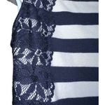 The Limited  Navy/White Striped Lace Floral Trim‎ Sleeveless Top EUC Size  SP Photo 7