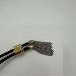 Henri Bendel Black Elastic Band Bracelet with Tassel Chain and Rhinestones Photo 4