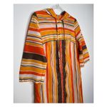 1970s Bard’s Toronto Striped Hooded Zip Caftan Dress vacation pool beach medium Orange Photo 6