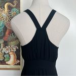 Parker Silk Halter Black Maxi Evening Dress with Handkerchief Hemline silk Photo 7