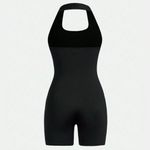 Boutique Elegant Sporty Black Romper​​​ Photo 4