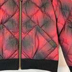 Eddie Bauer  Crimson Black 1936 Skyliner Bomber Goose Down Jacket Women’s Large Photo 3