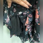 Rue 21  Sheer Floral Romper Long‎ Sleeve Black Pink Cold Shoulder Size L Photo 2